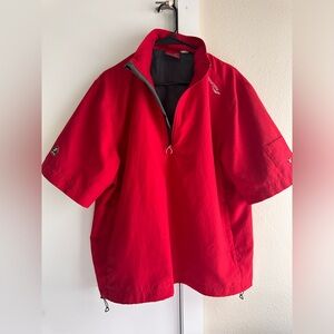 Saucony Men’s Short Sleeved Red Golf Wind Breaker, Size M
